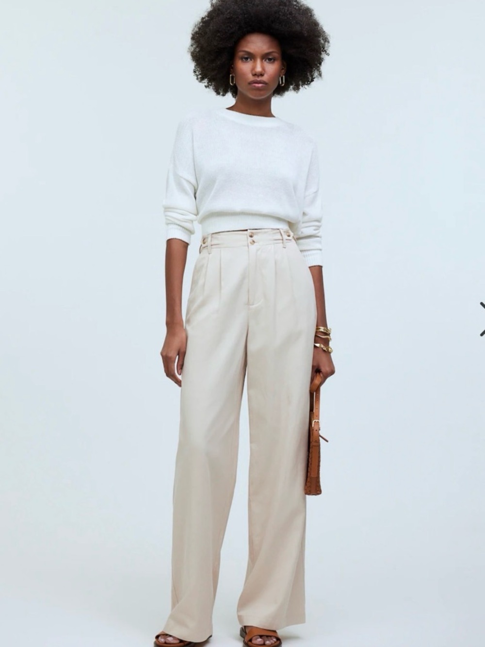 Madewell Harlow Wide Leg Pants Size 6 NWT Beige